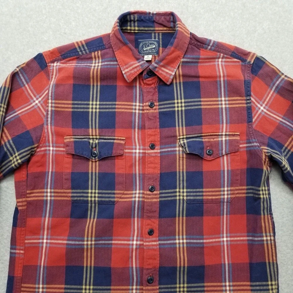 J Crew Shirt Mens Medium Red Button‎ Up Plaid Long Sleeve